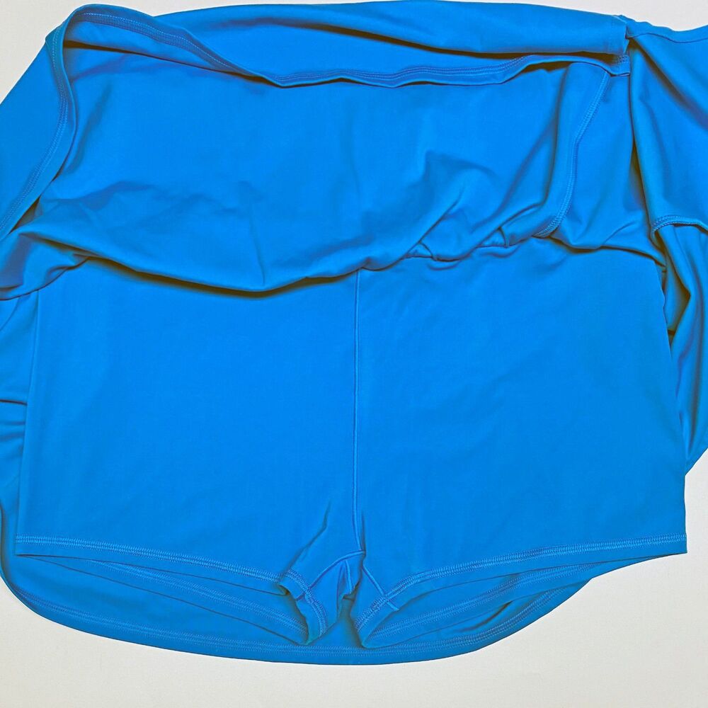 Offline by Aerie Flowy Pleated Skort Size L Blue Shorts Skirt Tennis Pickleball - Picture 3 of 5